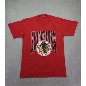 Vintage Chicago‎ Blackhawks T Shirt 90s Mens Large Red NHL